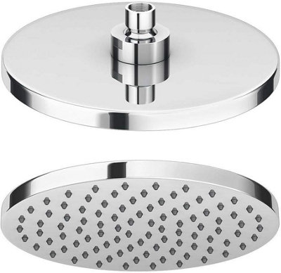 Taps2Traps Chrome Round 200mm Overhead Shower Head With Anti-Limescale Nozzles + Swivel Joint from B&Q