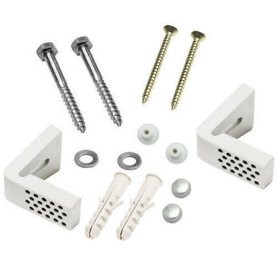 Taps2Traps Angled Floor Wc Toilet Pan/bidet Side Fixing Bathroom Fitting Kit Inc Brackets from B&Q