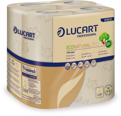 Lucart Econatural Conventional Toilet Rolls X8 Rolls Per Pack (Pack Of 8) 8118361D from B&Q