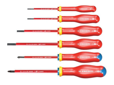 Facom Atdve.j6Pb Protwist Vde Screwdriver Set6 Piece Fcmatdvej6Pb from B&Q