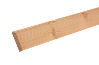  - Planed Neutral Pine Rounded Half Round Skirting Board (L)2400mm (W)94mm (T)15mm