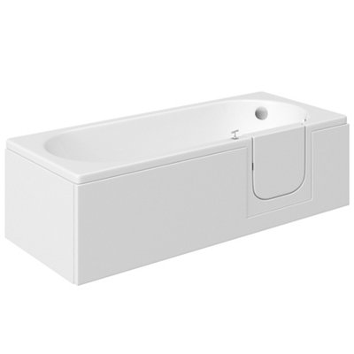 Cooke & Lewis Easy-Access Gloss White Straight End Bath Panel (H)51Cm (W)75Cm