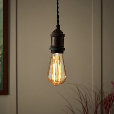 B&Q -  Bronze Effect Pendant Ceiling Light(Dia)100mm