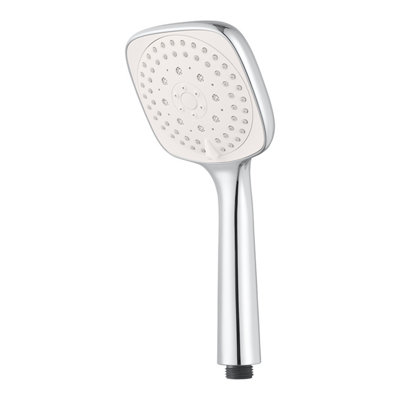 GoodHome Teesta White Chrome Effect 3-Spray Pattern Shower Head from B&Q