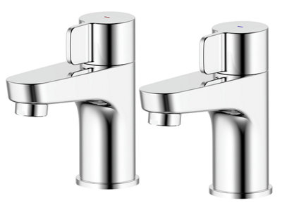 GoodHome Cavally Chrome Effect Modern Basin Pillar Tap from B&Q