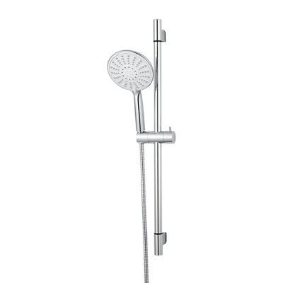 GoodHome Imelda Chrome Effect 5-Spray Pattern Shower Riser Rail Kit from B&Q