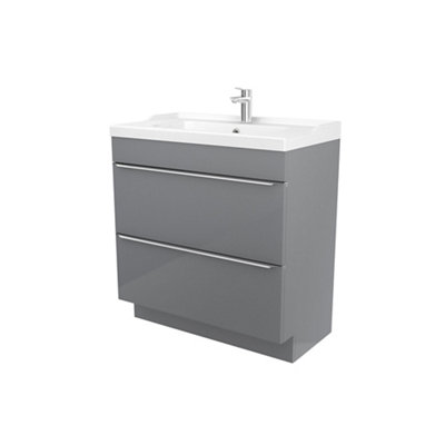 GoodHome Imandra Grey Freestanding Vanity Unit & Basin SetIncludes Lana Basin (W)804mm from B&Q