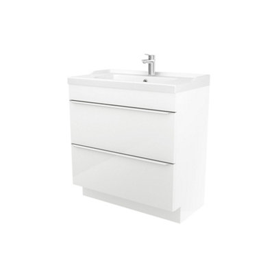 GoodHome Imandra White Freestanding Vanity Unit & Basin SetIncludes Lana Basin (W)804mm from B&Q