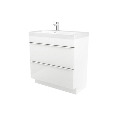 GoodHome Imandra White Freestanding Vanity Unit & Basin SetIncludes Mila Basin (W)804mm from B&Q