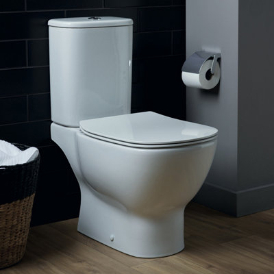 Ideal Standard Tesi White Rimless Slim Close-Coupled Toilet With Soft Close Seat from B&Q
