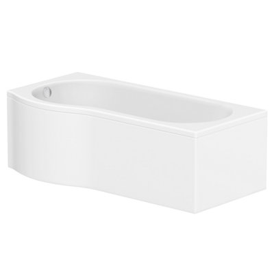 Cooke & Lewis Gloss White Modern Acrylic P-Shaped Left-Handed Shower Bath (L)1700mm from B&Q