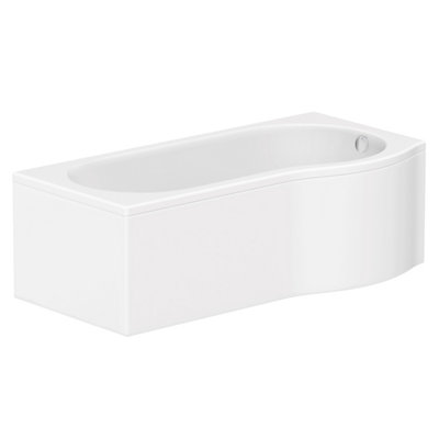 Cooke & Lewis Gloss White Modern Acrylic P-Shaped Right-Handed Shower Bath (L)1700mm from B&Q