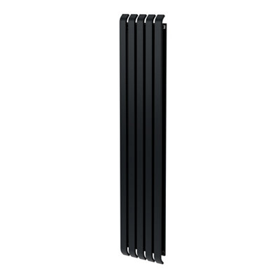 GoodHome Wilsona Ch1800380Da Double Anthracite Vertical Designer 3821Btu Radiator(W)380mm X (H)1800mm from B&Q