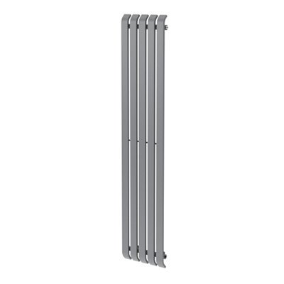 GoodHome Wilsona Ch1800380Sg Grey Hydronic Vertical Designer 2545Btu Radiator(W)380mm X (H)1800mm from B&Q