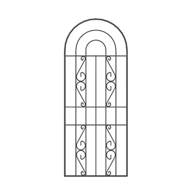  - Black Arched Steel Trellis (W)60Cm X (H)150Cm