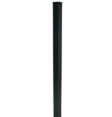 Klikstrom Neva Dark Grey Slotted Square Metal Fence Post (H)0.95M (W)70mm from B&Q