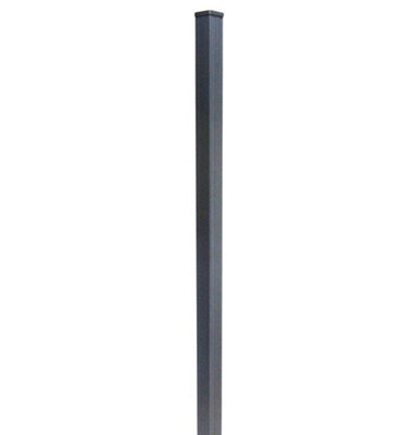 Klikstrom Neva Taupe Slotted Square Metal Fence Post (H)1.39M (W)70mm from B&Q