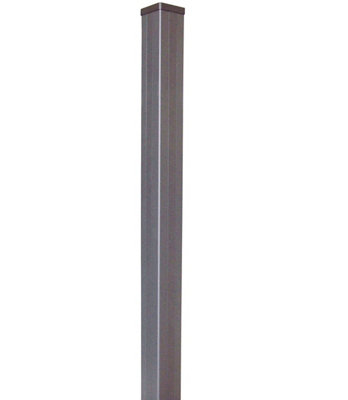 Klikstrom Neva Taupe Slotted Square Metal Fence Post (H)0.95M (W)70mm from B&Q