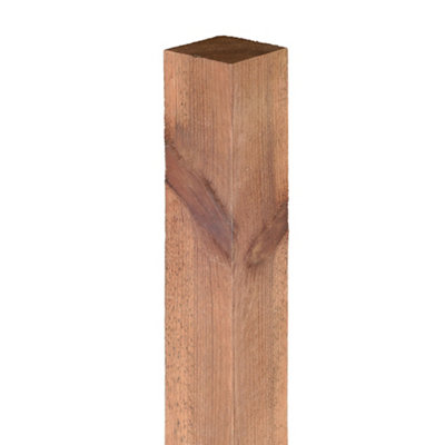 Klikstrom Uc4 Brown Square Wooden Fence Post (H)1.8M (W)70mm from B&Q