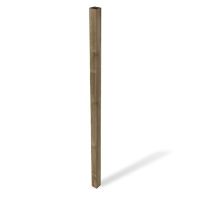 Klikstrom Uc4 Natural Square Wooden Fence Post (H)2.4M (W)90mm from B&Q