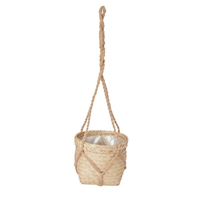 Verve Natural Seagrass Hanging Pot (Dia) 20Cm(H)75Cm from B&Q