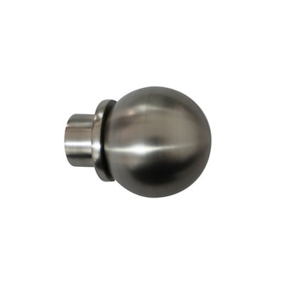 GoodHome Athens Brushed Grey Nickel Effect Metal & Plastic Ball Curtain Pole Finial (Dia)19mm from B&Q