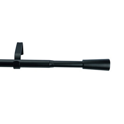 GoodHome Araxos Matt Black Extendable Cone Single Curtain Pole Set(L)2000mm-3300mm (Dia)19mm from B&Q