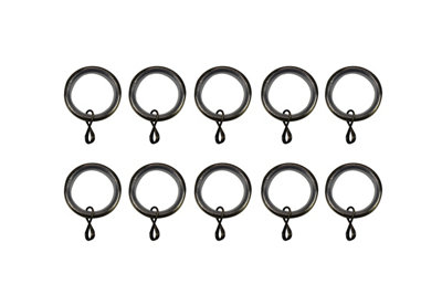 GoodHome Antiki Antique Brass Effect Curtain Ring (Dia)19mmPack Of 10 Compatibility- 16/19mm Curtain Poles from B&Q