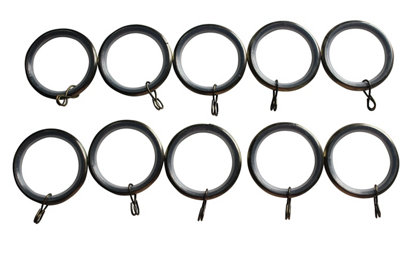 GoodHome Antiki Antique Brass Effect Curtain Ring (Dia)28mmPack Of 10 Compatibility- 28mm Curtain Poles from B&Q