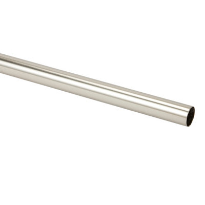 GoodHome Athens Satin Grey Nickel Effect Curtain Pole(L)1.5M (Dia)28mm from B&Q