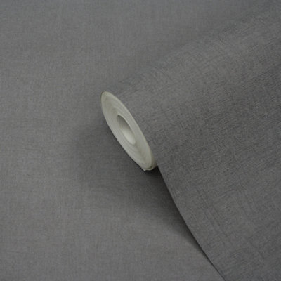 GoodHome Moivre Dark Grey Concrete Effect Contemporary Textured Wallpaper from B&Q