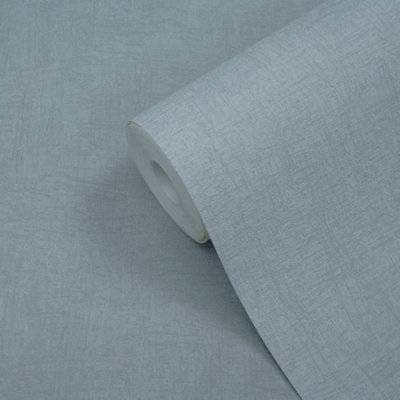 GoodHome Moivre Blue Concrete Effect Contemporary Textured Wallpaper from B&Q