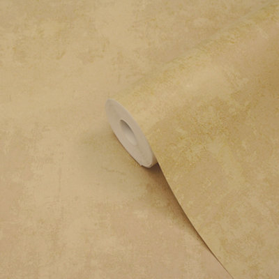 GoodHome Omey Yellow Distressed Effect Contemporary Textured Wallpaper from B&Q