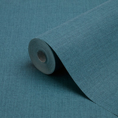 GoodHome Tille Peacock Fabric Effect Contemporary Textured Wallpaper from B&Q