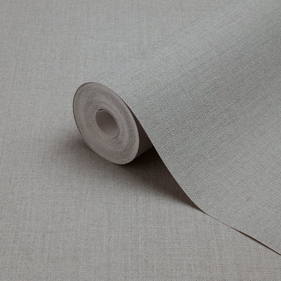 GoodHome Tille Grey Fabric Effect Shabby Chic Textured Wallpaper from B&Q