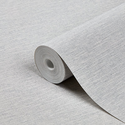 GoodHome Arceau Grey Fabric Effect Shabby Chic Textured Wallpaper from B&Q