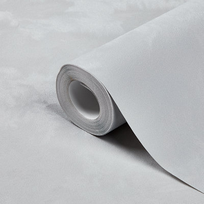 GoodHome Izier Light Grey Shabby Chic Textured Wallpaper from B&Q