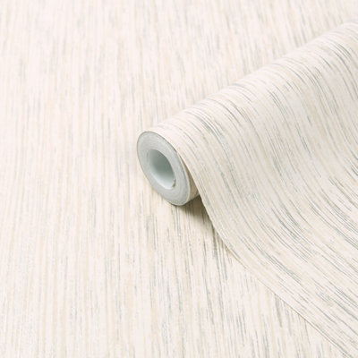 GoodHome Ciral Beige Striped Metallic Effect Classic Textured Wallpaper from B&Q