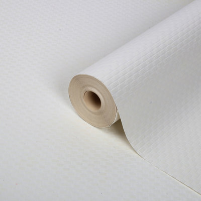 B&Q -  Rivina White Woven Effect Shabby Chic Textured Wallpaper