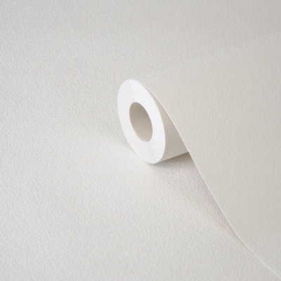  - Wampi White Plaster Effect Shabby Chic Textured Wallpaper