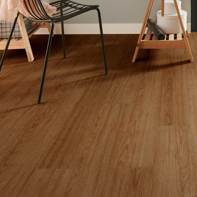 GoodHome Poprock Natural Honey Wood Effect Self-Adhesive Vinyl Plank0.97M² from B&Q