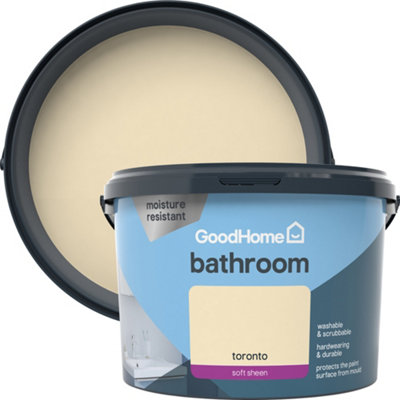 GoodHome Bathroom Toronto Soft Sheen Wall & Ceiling Emulsion Paint2.5L from B&Q