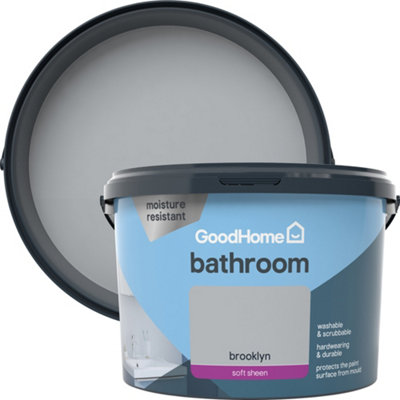 GoodHome Bathroom Brooklyn Soft Sheen Wall & Ceiling Emulsion Paint2.5L from B&Q