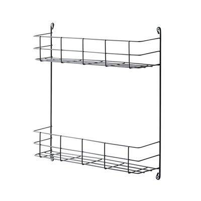GoodHome Datil 2 Tier Anthracite Steel Shelving (L)380mm (D)95mm from B&Q