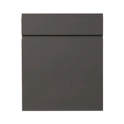 B&Q -  Garcinia Integrated Handle Gloss Anthracite Contemporary Door & Drawer 600mm