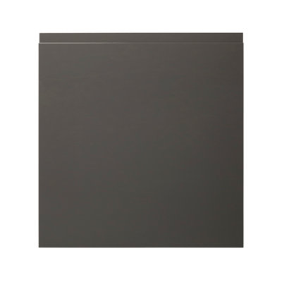 B&Q -  Garcinia Integrated Handle Gloss Anthracite Appliance Cabinet Door (W)600mm (H)626mm (T)19mm