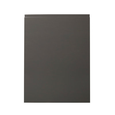 B&Q -  Garcinia Integrated Handle Gloss Anthracite Tall Appliance Cabinet Door (W)600mm (H)806mm (T)19mm