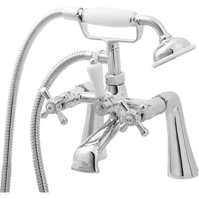 GoodHome Etel Gloss Chrome Bath Mixer Tap With Shower Kit from B&Q
