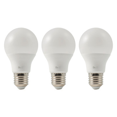 Diall E27 7.3W 806Lm 240° White A60 Warm White Led Light BulbPack Of 3 from B&Q