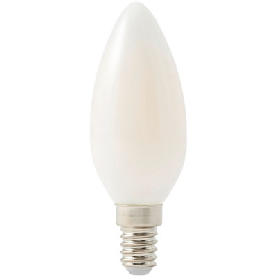 Diall 3.4W 470Lm Milky Candle Neutral White Led Filament Light Bulb from B&Q